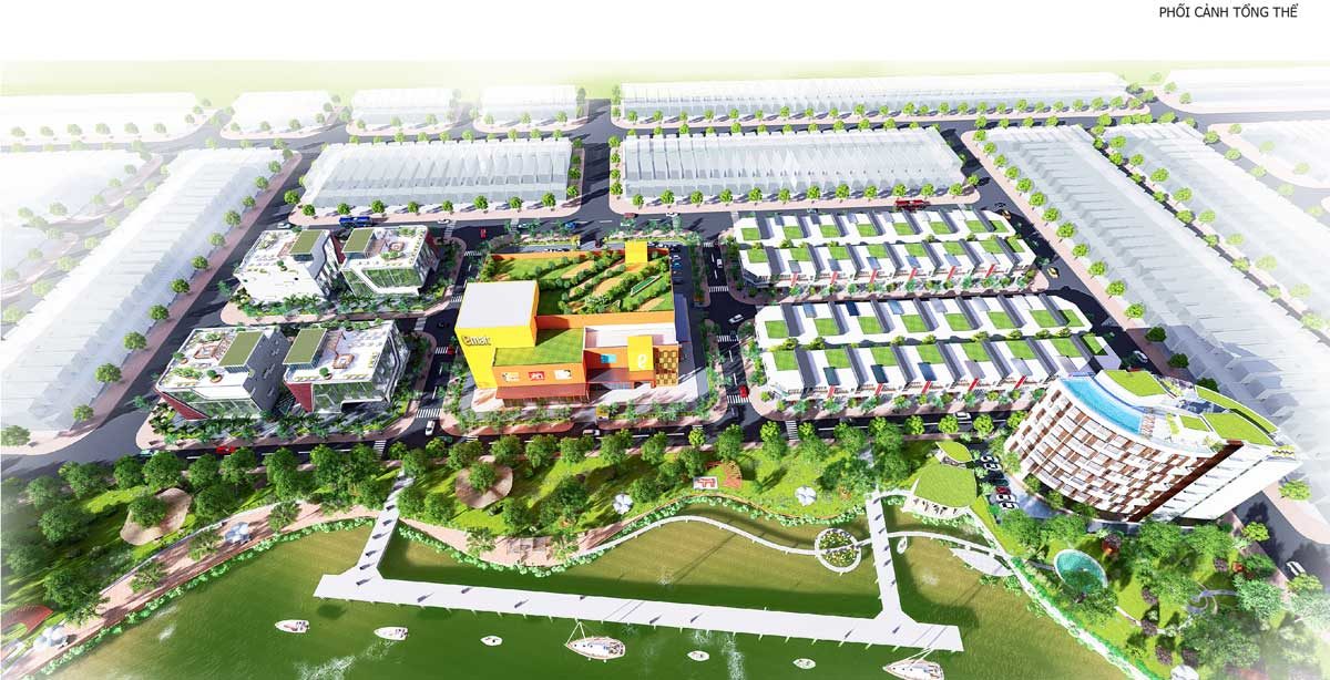 Phối cảnh Tổng thể Dự án Bac Lieu Riverside Commercial Zone