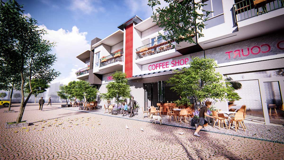 Phối cảnh Khu cửa hàng bán lẻ Dự án Bac Lieu Riverside Commercial Zone