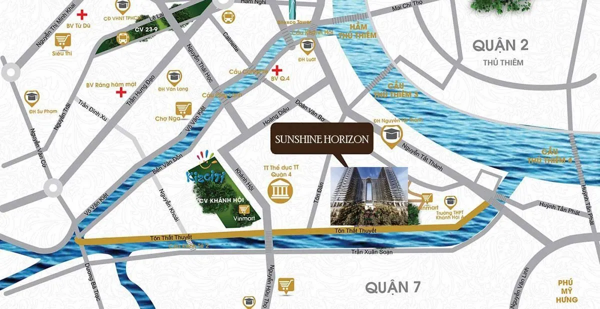 SUNSHINE HORIZON QUẬN 4 3 Bản đồ Vị trí Dự án Căn hộ Sunshine Horizon Quận 4