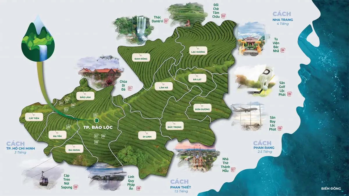 LA BEAUTE’ BẢO LỘC 4 Vị trí liên kết vùng La Beauté Bảo Lộc Lâm Đồng