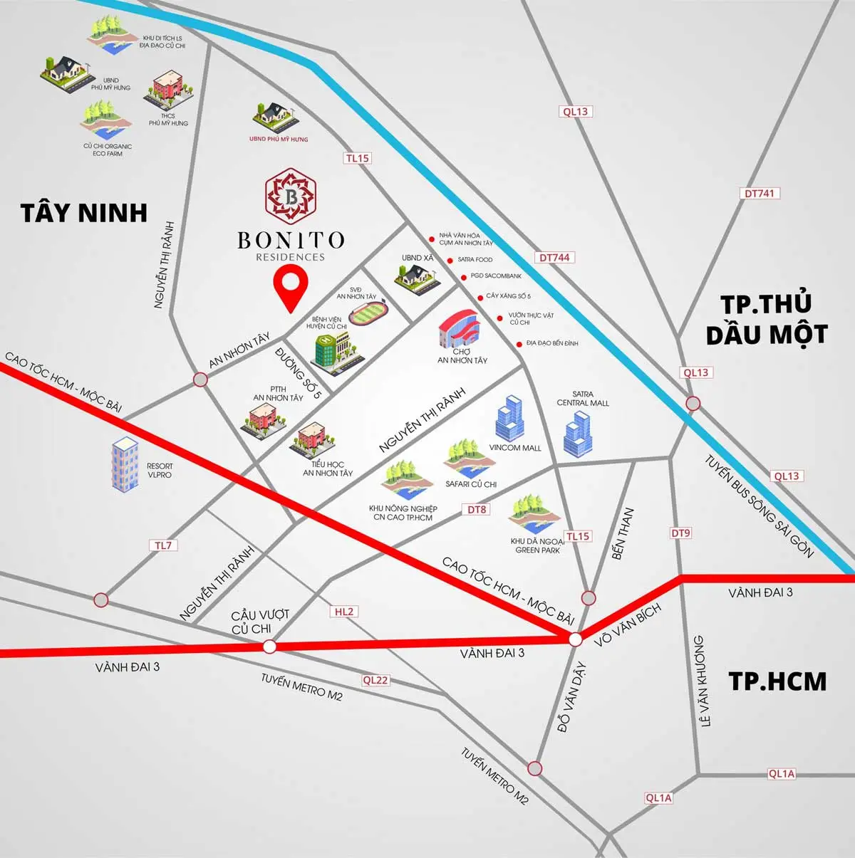 BONITO RESIDENCES CỦ CHI 3 Vị trí Dự án Bonito Residences