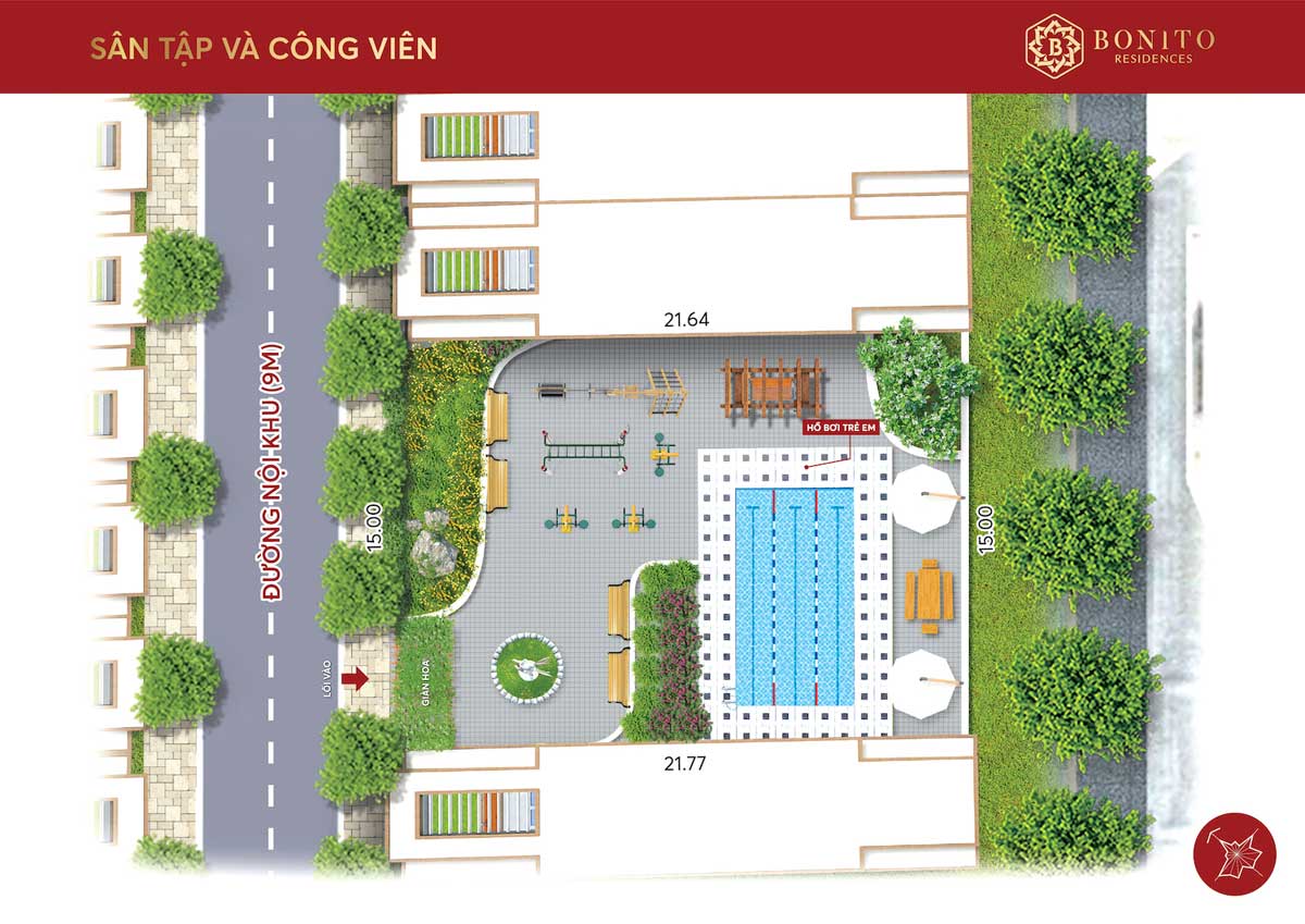 Tiện ích Sân tập Công viên Dự án Bonito Residences Củ Chi