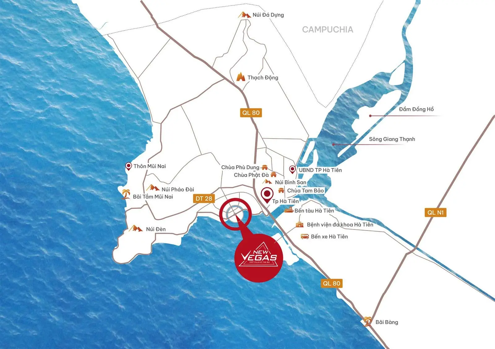 New Vegas Hà Tiên 2 Vị trí Dự án New Vegas Hà Tiên