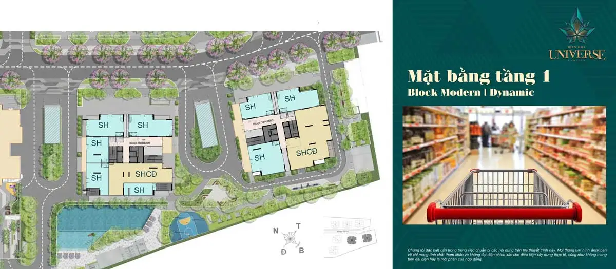 Biên Hòa Universe Complex mat bang tang 1 Block Modern Block Dynamic - Biên Hòa Universe Complex