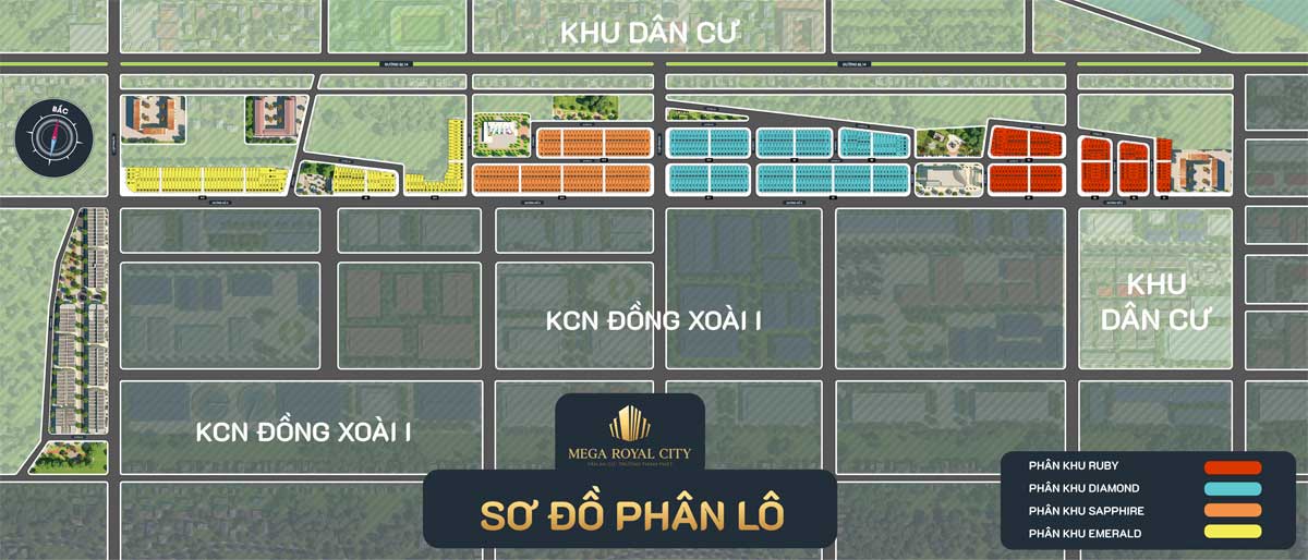 Mặt bằng tổng thể Mega Royal City Đồng Xoài Bình Phước