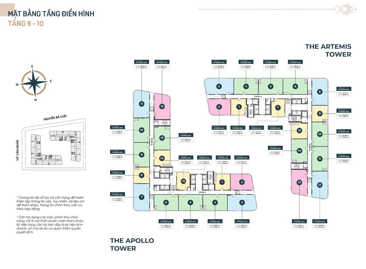 Mặt bằng Tầng 6-10 Dự án King Crown Infinity