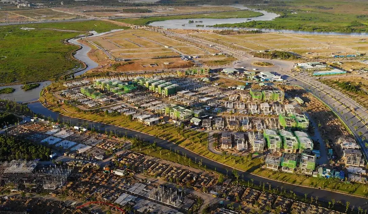 Lucky City tien do thi cong du an khu do thi lucky city duc hoa - Lucky City