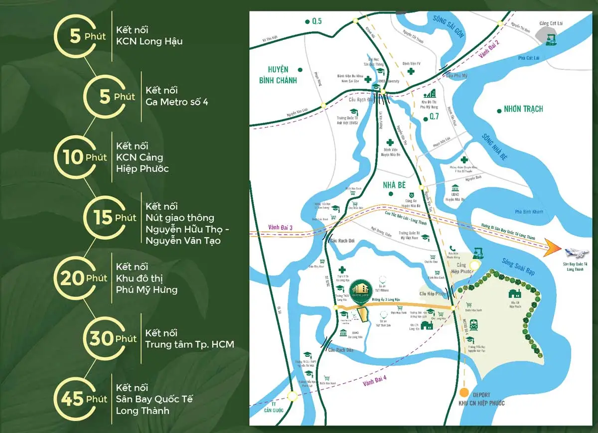 Elite Life Long Hậu 5 Vị trí liên kết vùng Dự án Elite Life Long Hậu Long An