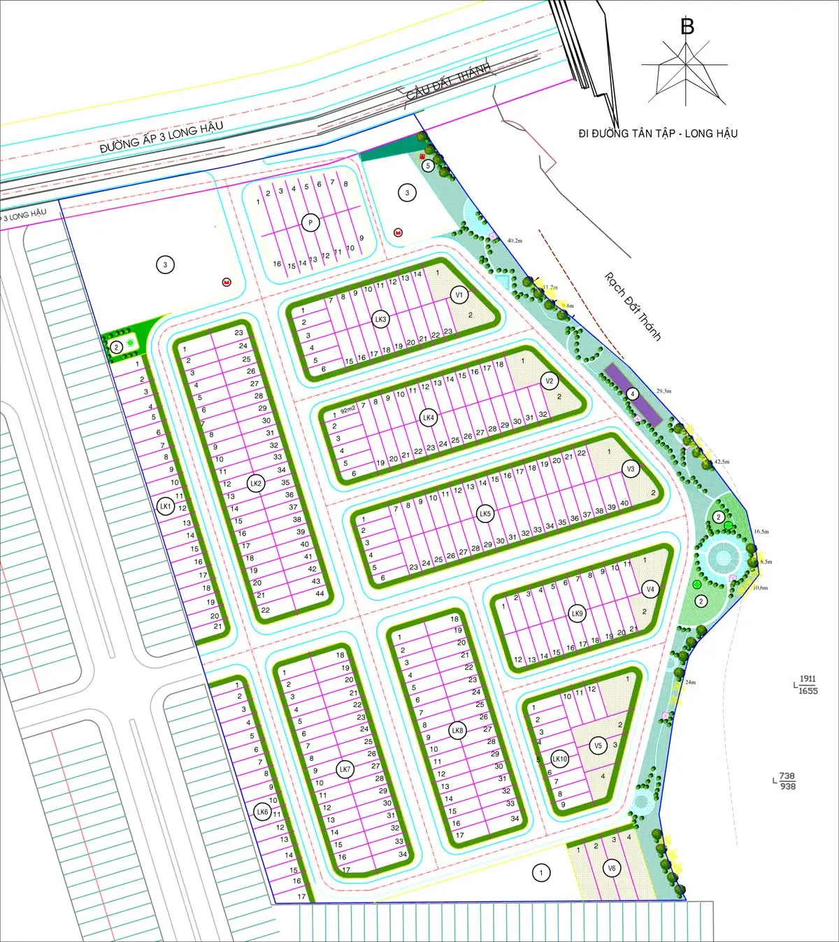 Elite Life Long Hậu 12 Mặt bằng phân lô Dự án Khu đô thị Thương mại đẳng cấp Ven Sông Elite Life Long An
