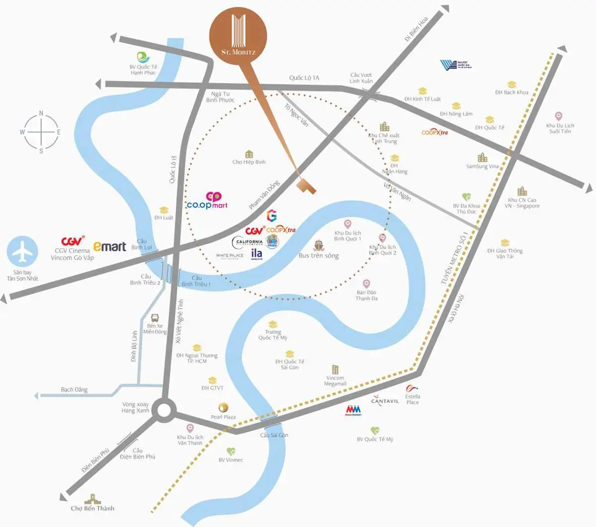 ST MORITZ PHẠM VĂN ĐỒNG THỦ ĐỨC 7 Vị trí Dự án Căn hộ ST.Moritz Phạm Văn Đồng Thủ Đức