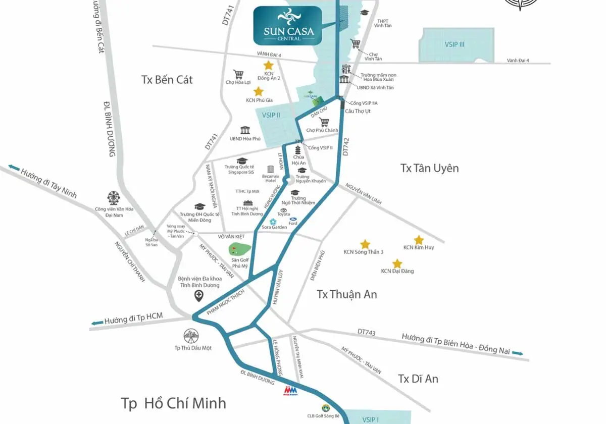 SUN CASA CENTRAL 3 Vị trí Dự án Sun Casa Central Bình Dương