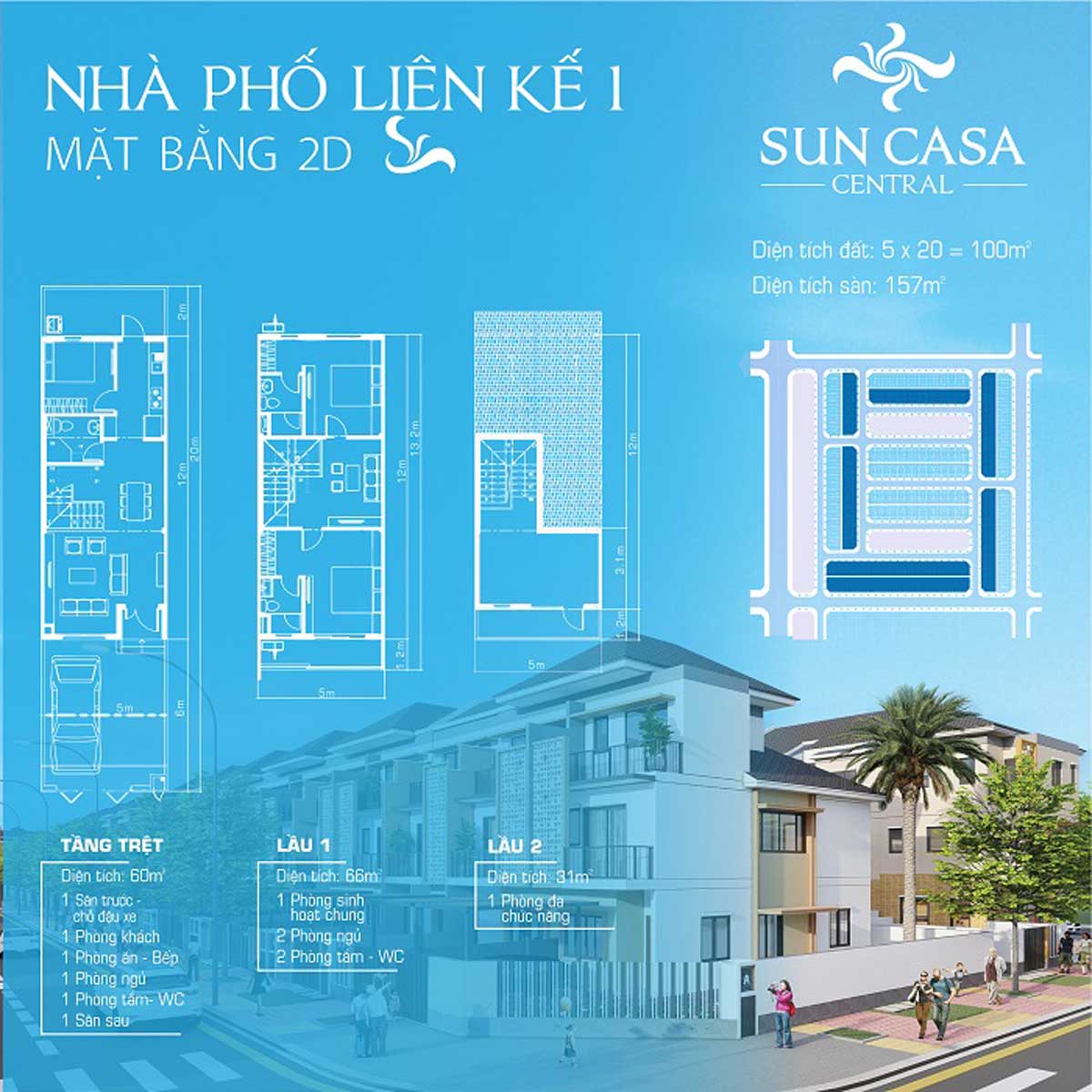 Thiết kế Nhà phố 1 Sun Casa Central