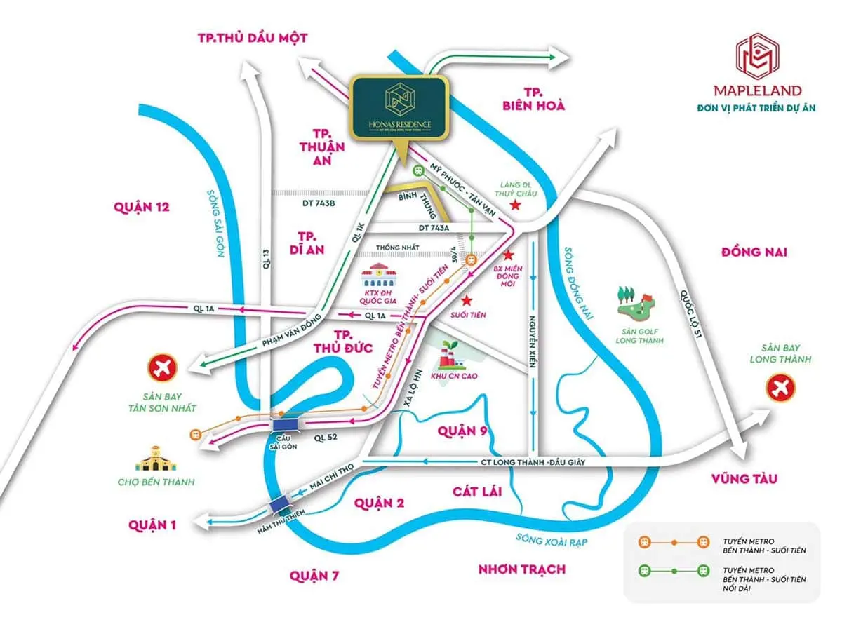 Honas Residence 4 Bản đồ Vị trí Dự án Căn hộ Chung cư Honas Residence Bình Dương