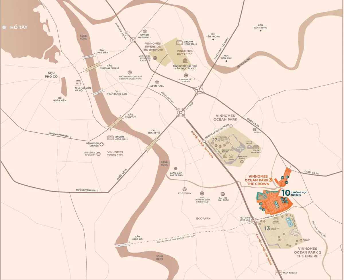 Vinhomes Ocean Park 3 The Crown 2 Vị trí Dự án Vinhomes Ocean Park 3 The Crown