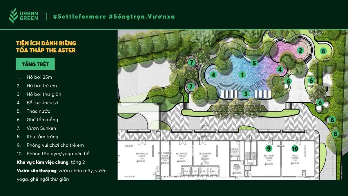 Urban Green 11 Tiện ích dành riêng cho Tháp The Aster Urban Green Thủ Đức