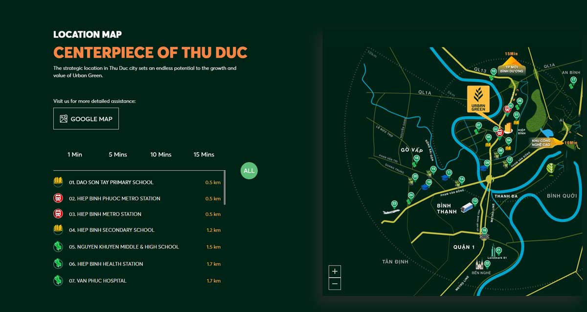 Vị trí Dự án Căn hộ Urban Green Thủ Đức