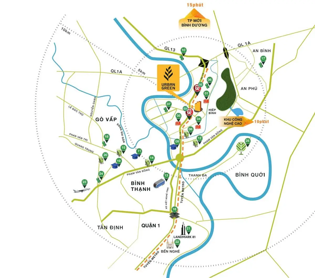 Urban Green 8 Bản đồ vị trí Dự án Căn hộ Urban Green Thủ Đức