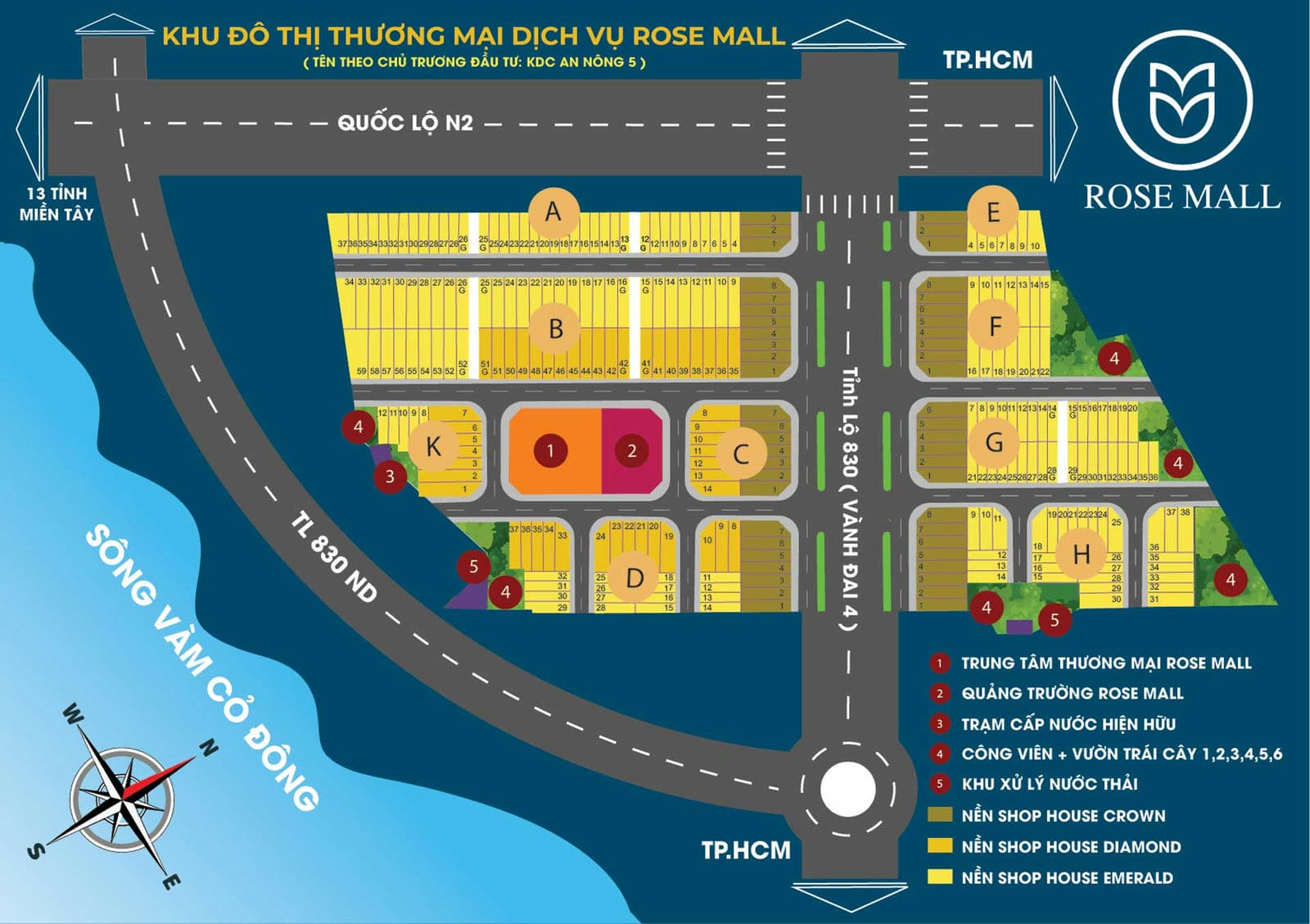 Mặt bằng Dự án Rose Mall Long An