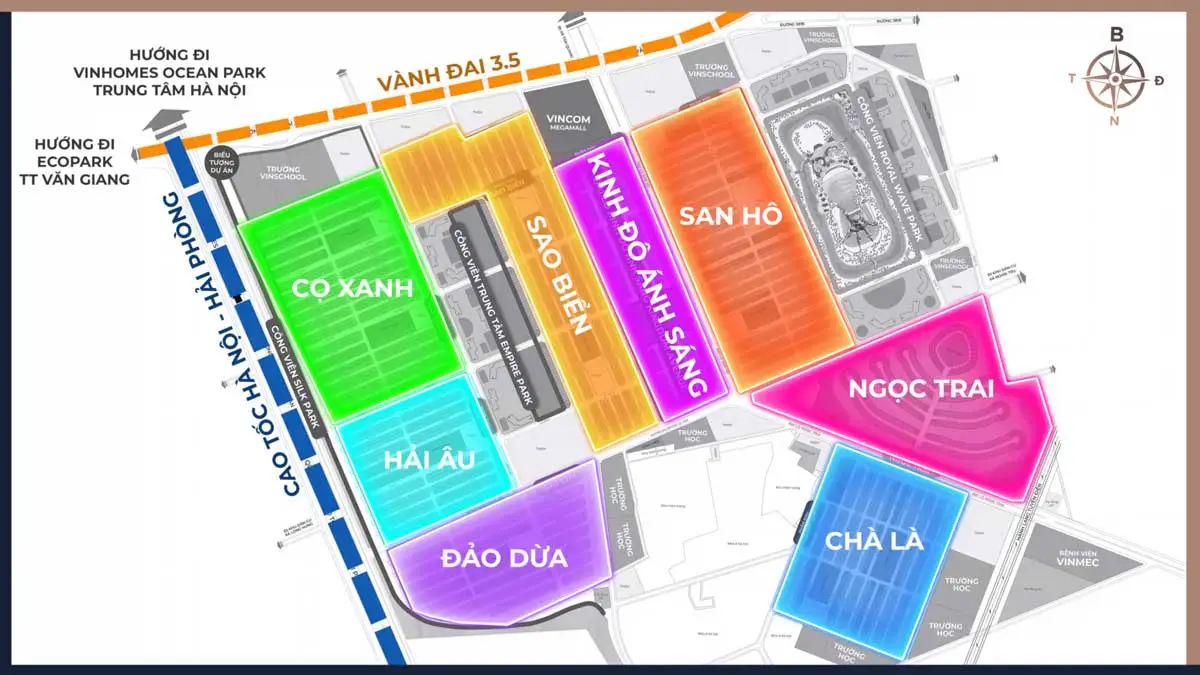 Vinhomes Ocean Park 2 The Empire 14 Phân khu Dự án Khu đô thị Vinhomes Ocean Park 2 The Empire