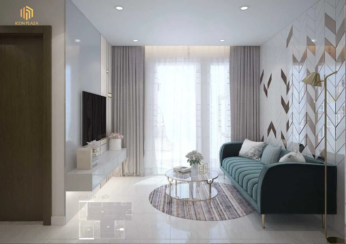 ICON PLAZA BÌNH DƯƠNG phong khach can ho 1pn icon plaza - ICON PLAZA BÌNH DƯƠNG