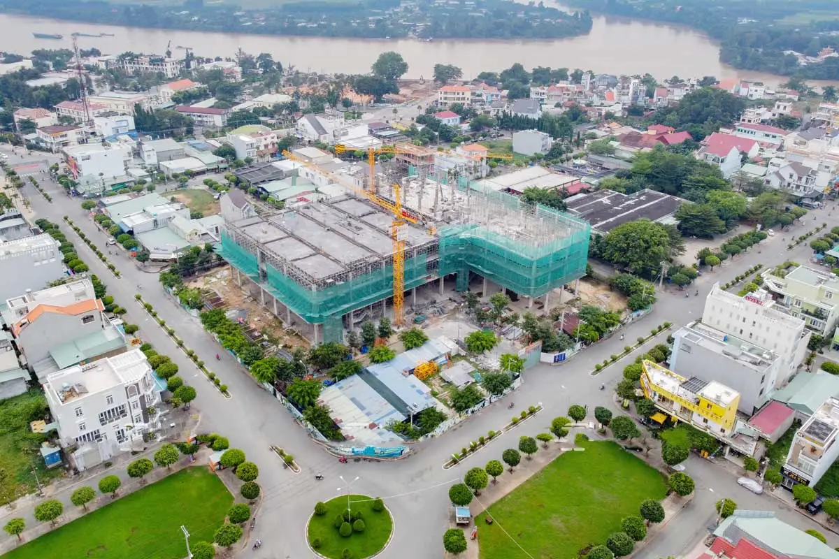 Khu dân cư Uyên Hưng 5 Hình ảnh tiến độ xây dựng Trung tâm thương mại dịch vụ Uyên Hưng - Biconsi