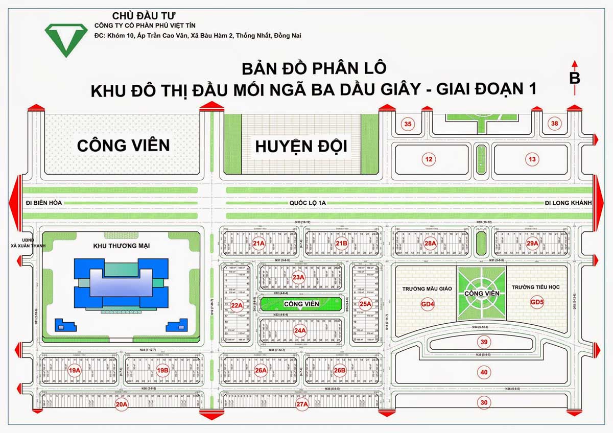 Mặt bằng Dự án Dầu Giây Center City