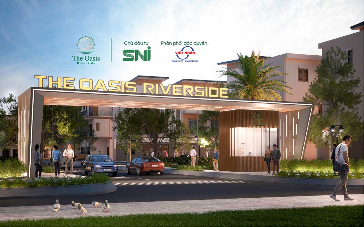 Cổng Dự án The Oasis Riverside Bến Cát Bình Dương