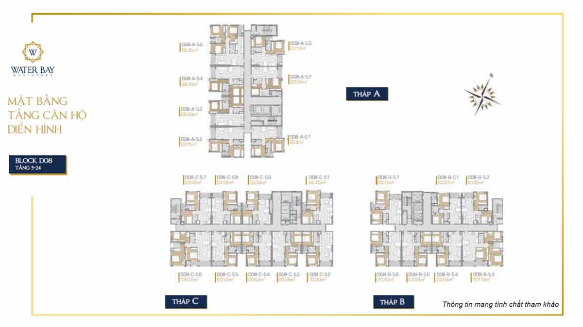 Mặt bằng Block 08 Dự án Căn hộ Water Bay Quận 2