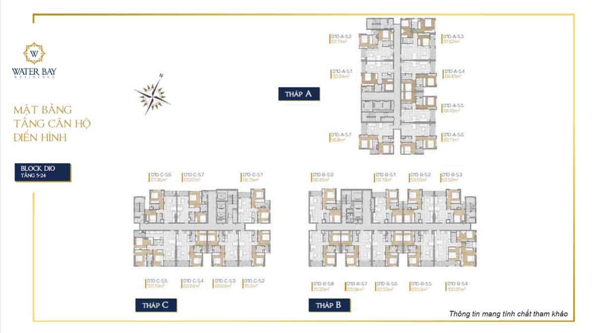 Mặt bằng Block 10 Dự án Căn hộ Water Bay Quận 2