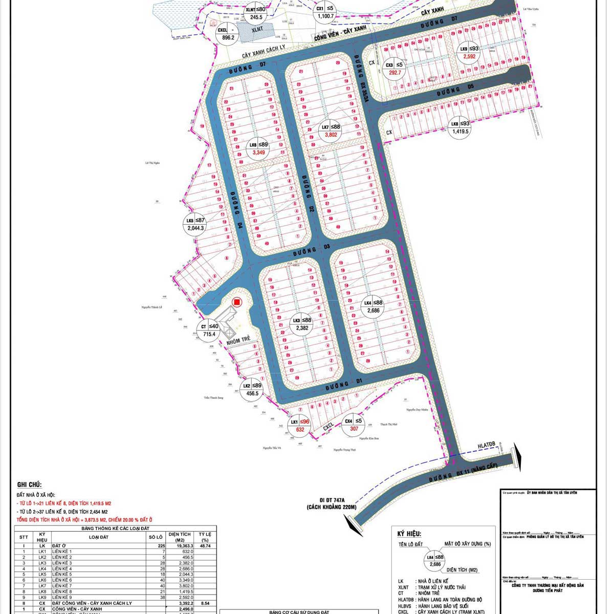 Mặt bằng 1/500 Dự án Tân Uyên Central Point