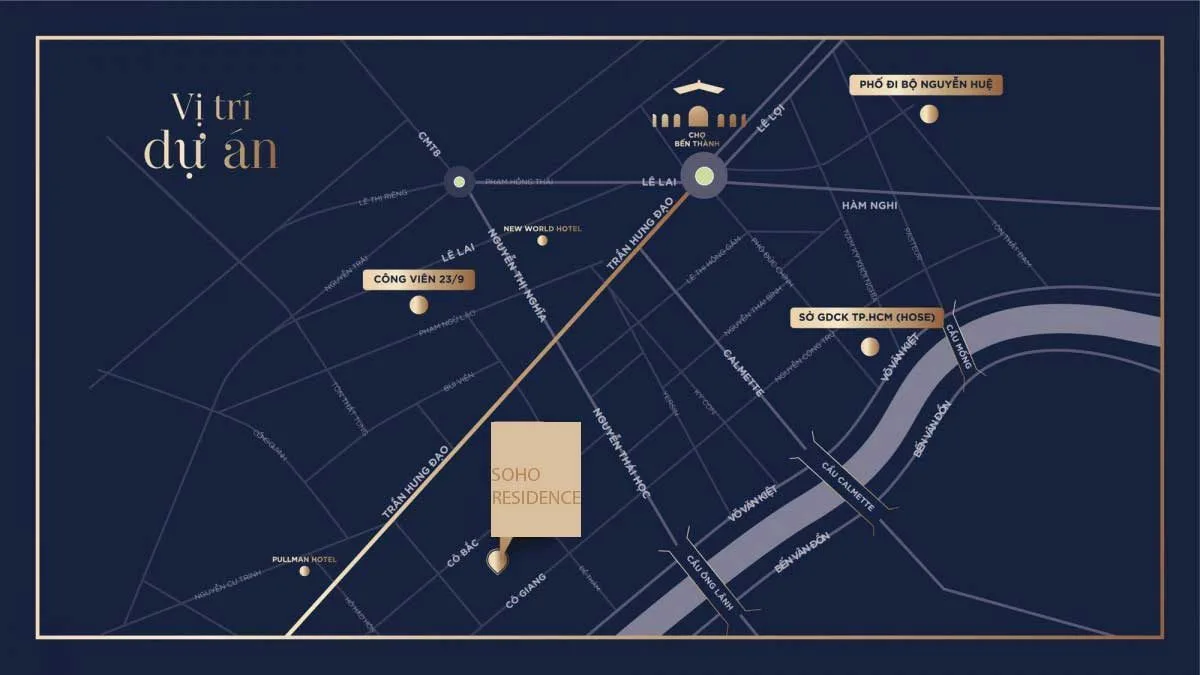 SOHO RESIDENCE QUẬN 1 3 Vị trí Dự án Căn hộ Soho Residence Cô Giang Quận 1