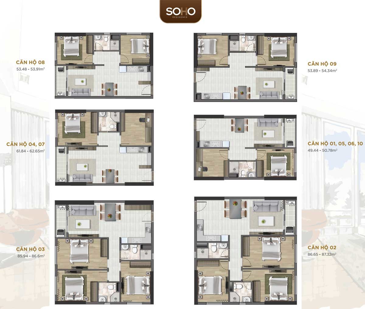 Thiết kế Căn hộ Soho Residence Novaland Cô Giang Quận 1