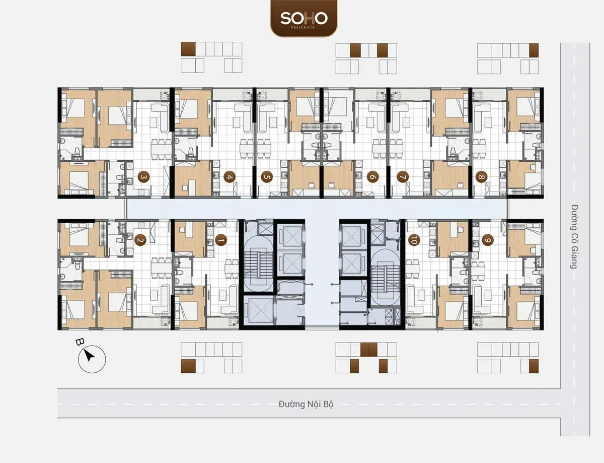 SOHO RESIDENCE QUẬN 1 10 Mặt bằng tầng Căn hộ Soho Residence Novaland Cô Giang Quận 1