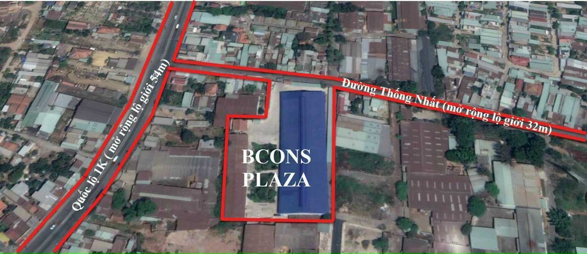 Vị trí Lô đất Dự án Căn hộ Bcons Plaza Dĩ An Bình Dương