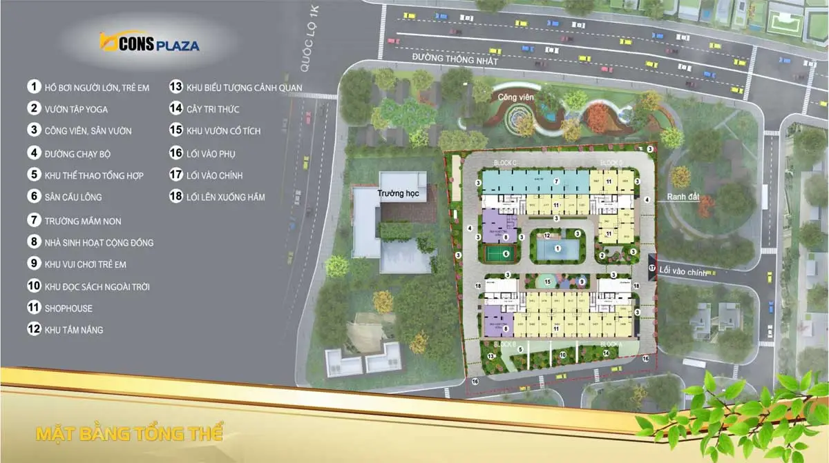 Bcons Plaza 7 Hệ thống tiện ích nội khu Dự án Căn hộ Bcons Plaza Dĩ An Bình Dương