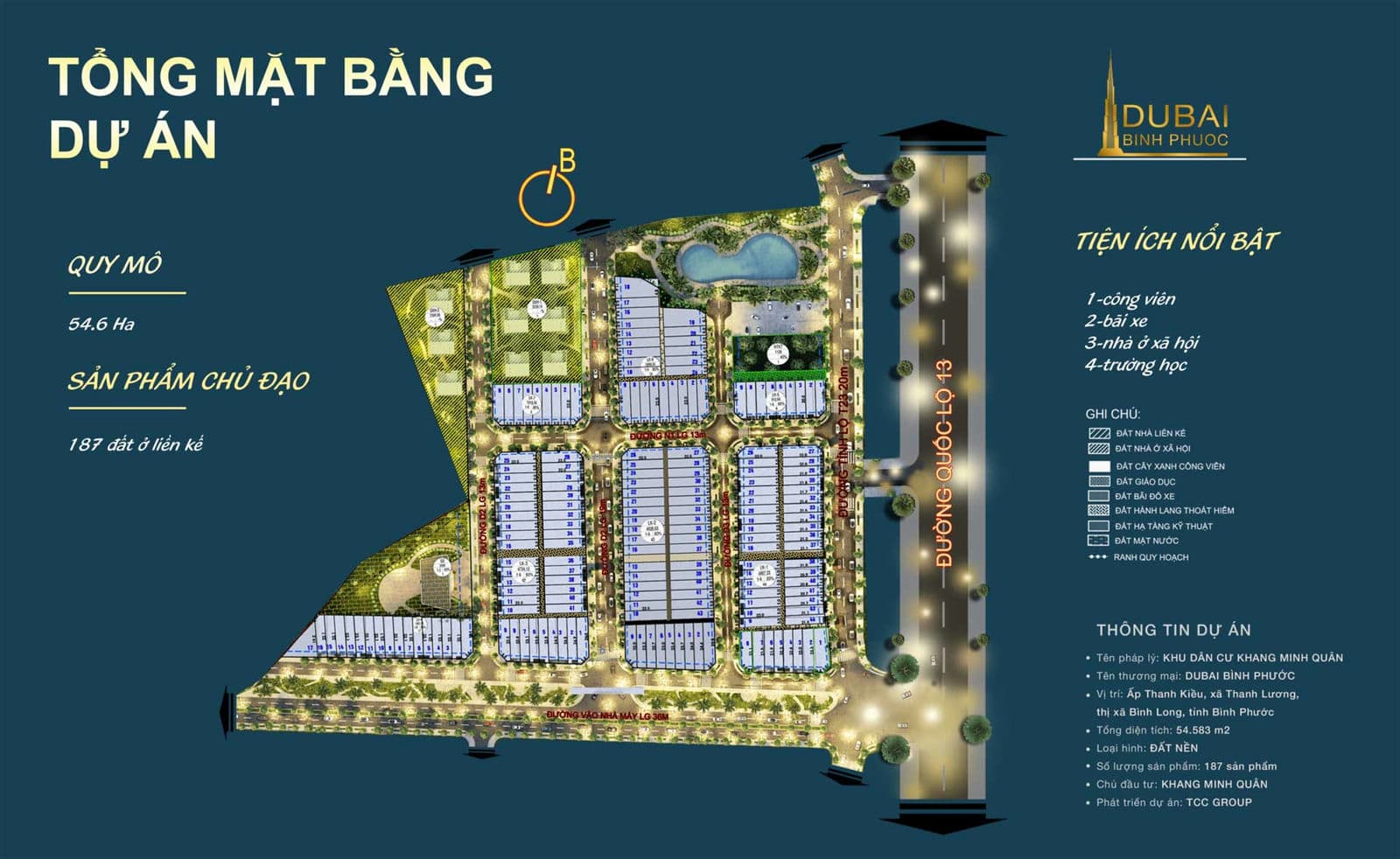 Mặt bằng phân lô Khu dân cư Dubai Bình Phước