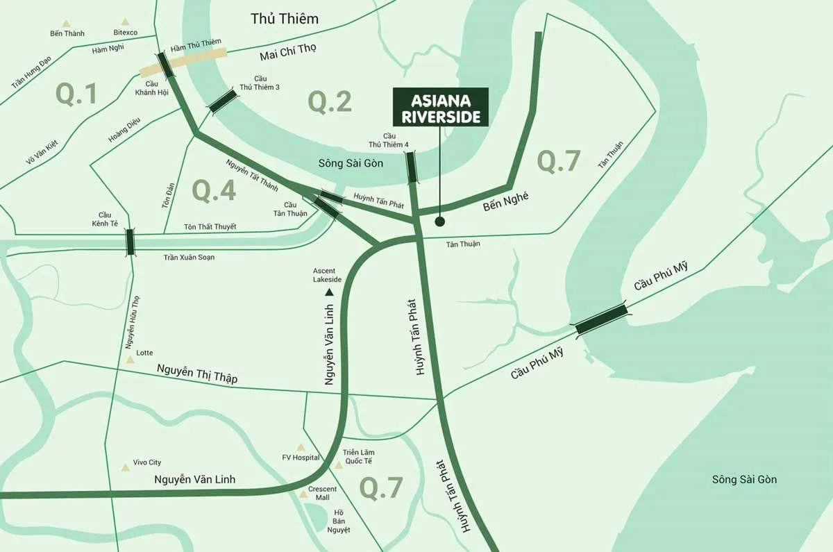 Asiana Riverside 3 Vị trí Dự án Căn hộ Asiana Riverside Quận 7