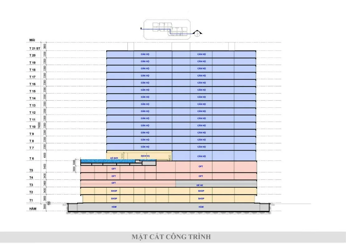 FIFA City 13 Mặt cắt đứng Dự án Căn hộ FIFA City Nguyễn Văn Linh Bình Chánh