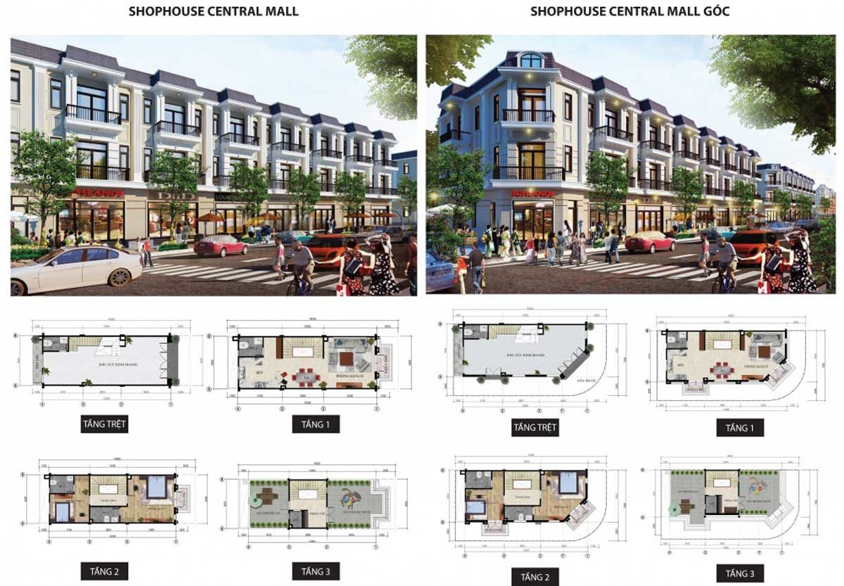 Thiết kế Khu nhà phố Shophouse tại Thắng Lợi Central Hill