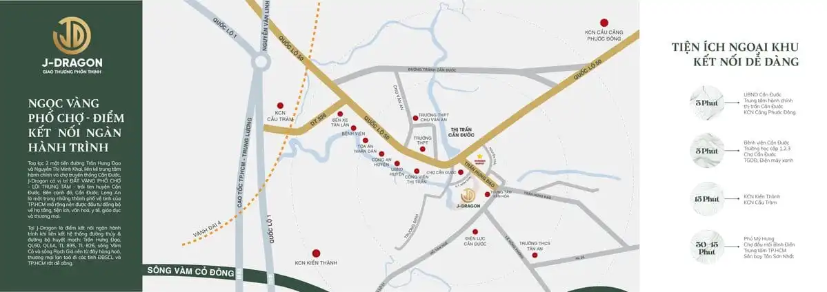 J DRAGON CẦN ĐƯỚC LONG AN 5 Vị trí vàng kết nối của Dự án J Dragon