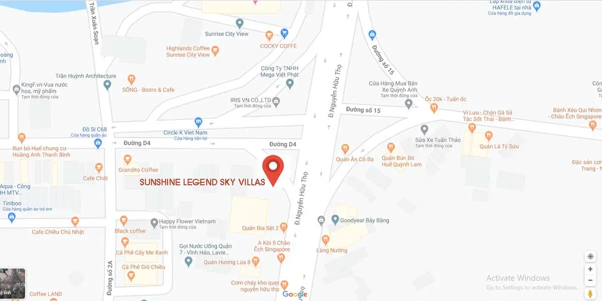 SUNSHINE LEGEND SKY VILLAS 3 Vị trí Dự án Căn hộ Sunshine Legend Sky Villas Quận 7