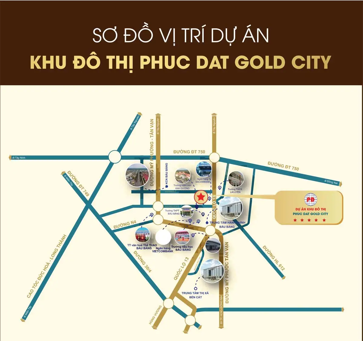 Phúc Đạt Gold City 2 Vị trí Dự án Phúc Đạt Gold City Bàu Bàng Bình Dương