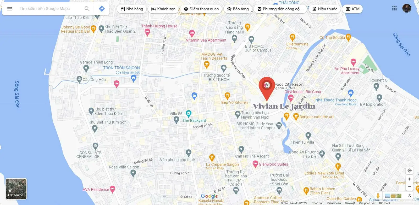 Vivian Le Jardin 3 Vị trí Dự án Biệt thự Vivian Le Jardin Thảo Điền Quận 2