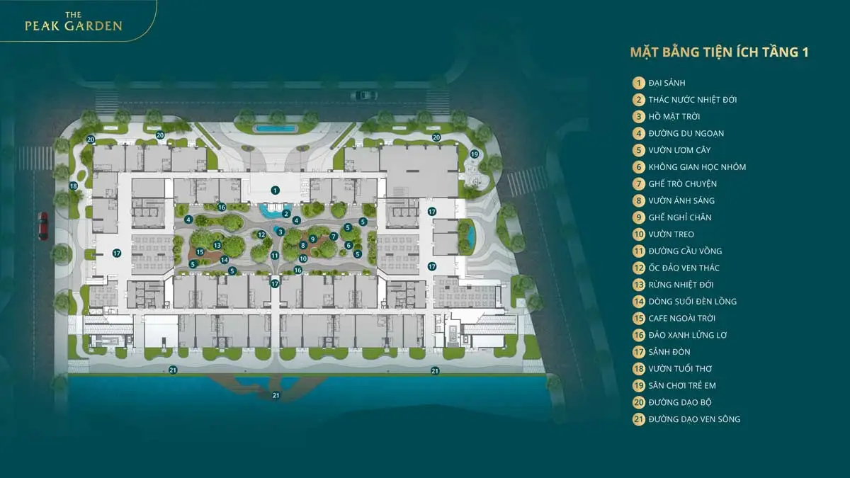 The Peak Garden 7 Mặt bằng tầng 1 Dự án The Peak Garden Quận 7