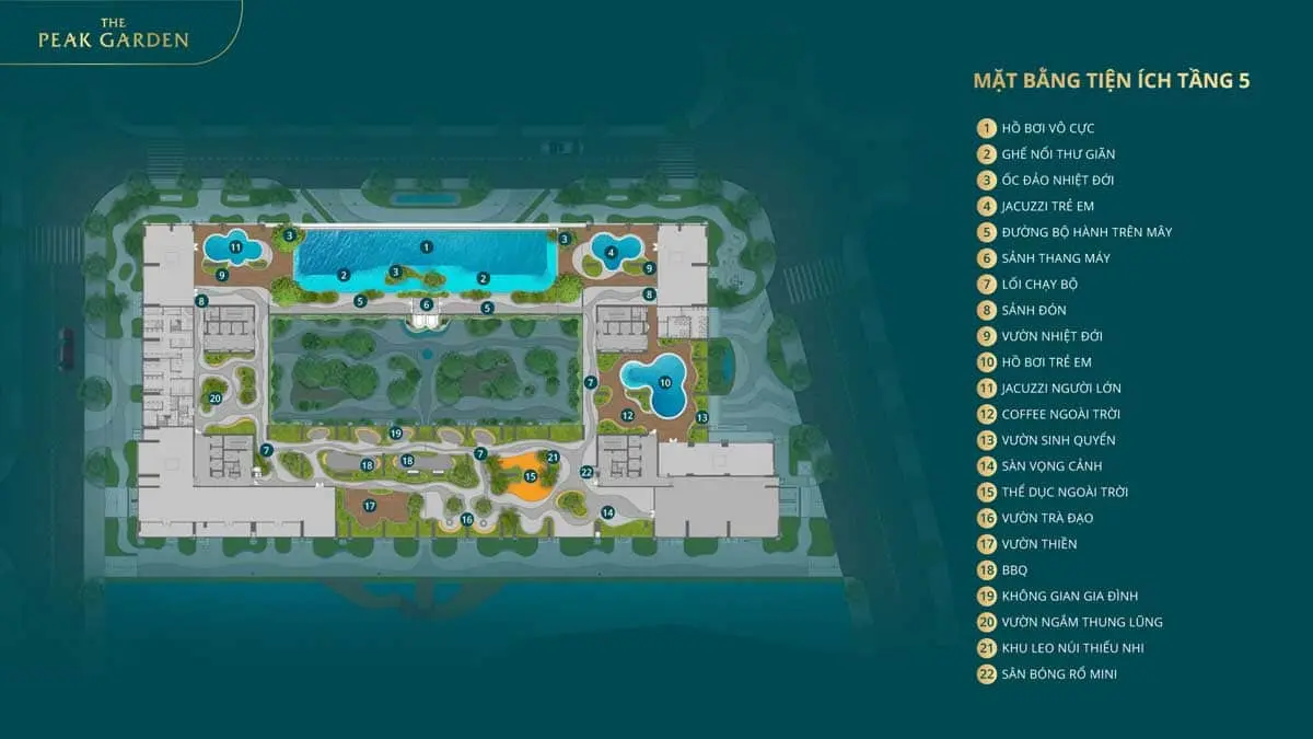 The Peak Garden 8 Mặt bằng tầng 5 Dự án The Peak Garden Quận 7
