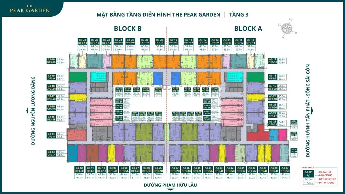 The Peak Garden 15 Mặt bằng tầng 2 Dự án The Peak Garden