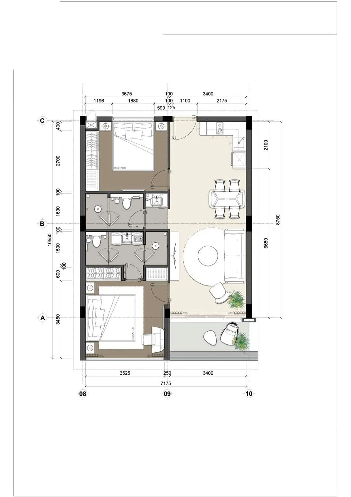 Grand Mercure Phan Thiết 15 Thiết kế Căn Luxury 2 Phòng ngủ 84m2 Grand Mercure Phan Thiết