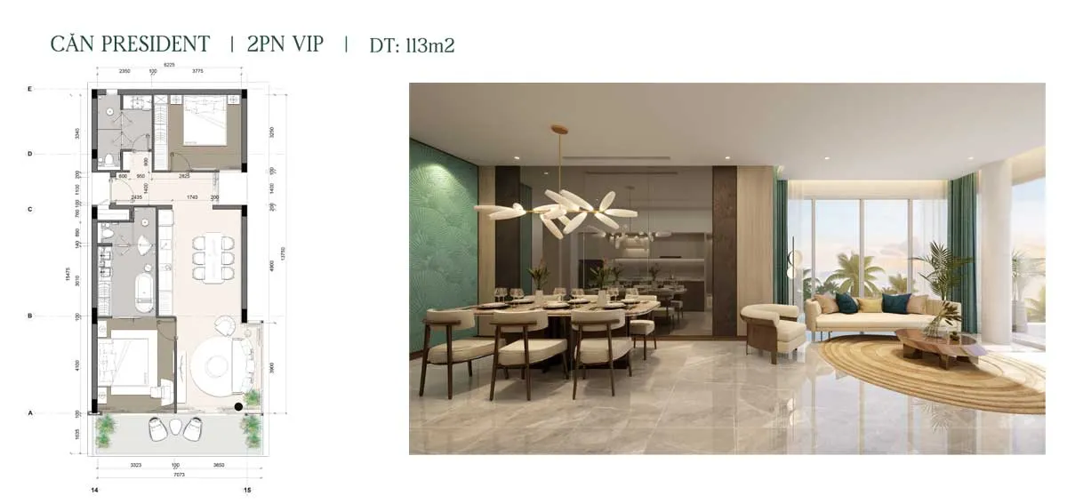 Grand Mercure Phan Thiết 23 Căn President 2 Phòng ngủ VIP 113m2 Grand Mercure Phan Thiết