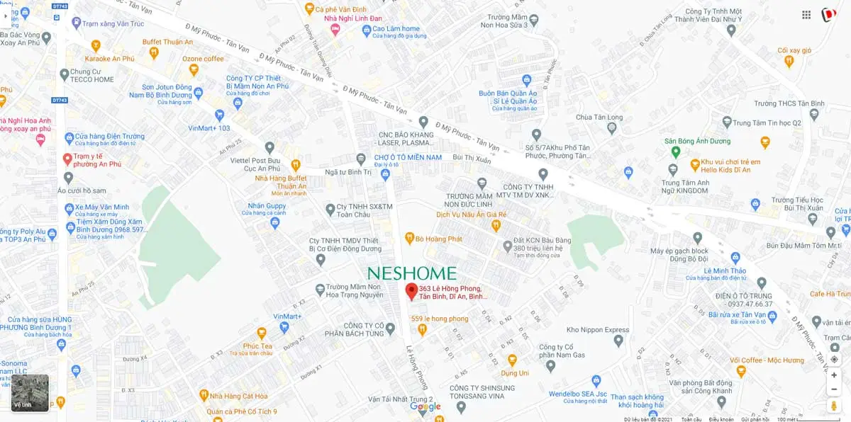 Neshome Dĩ An Bình Dương 4 Vị trí Dự án Căn hộ Neshome Dĩ An Bình Dương