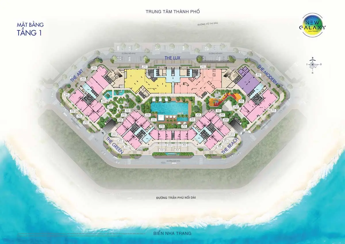 New Galaxy Nha Trang 11 Mặt bằng Tầng 1 Dự án New Galaxy Nha Trang